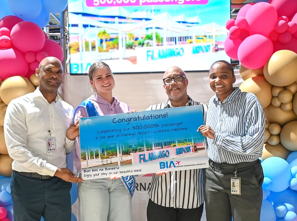 Aeropuerto di Bonaire pa prome biaha a ricibi 500 mil pasahero den un aña
