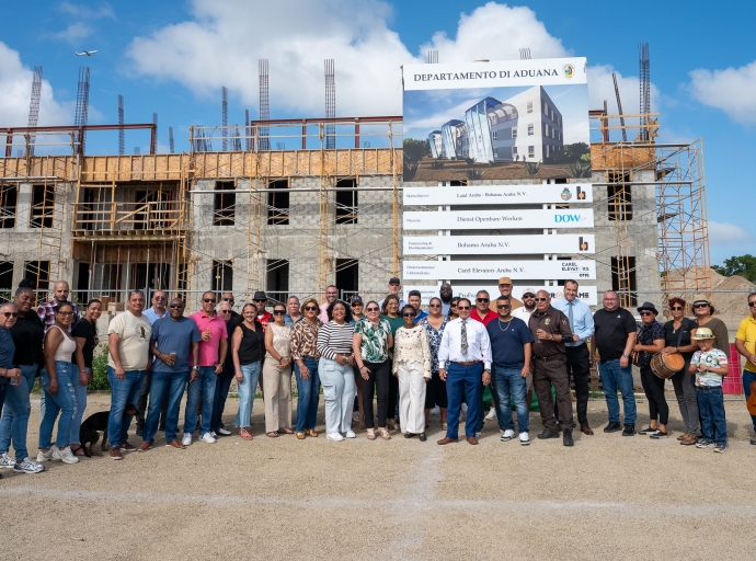 Desvelo di e borchi di construccion di e edificio nobo pa Departamento di Aduana Aruba