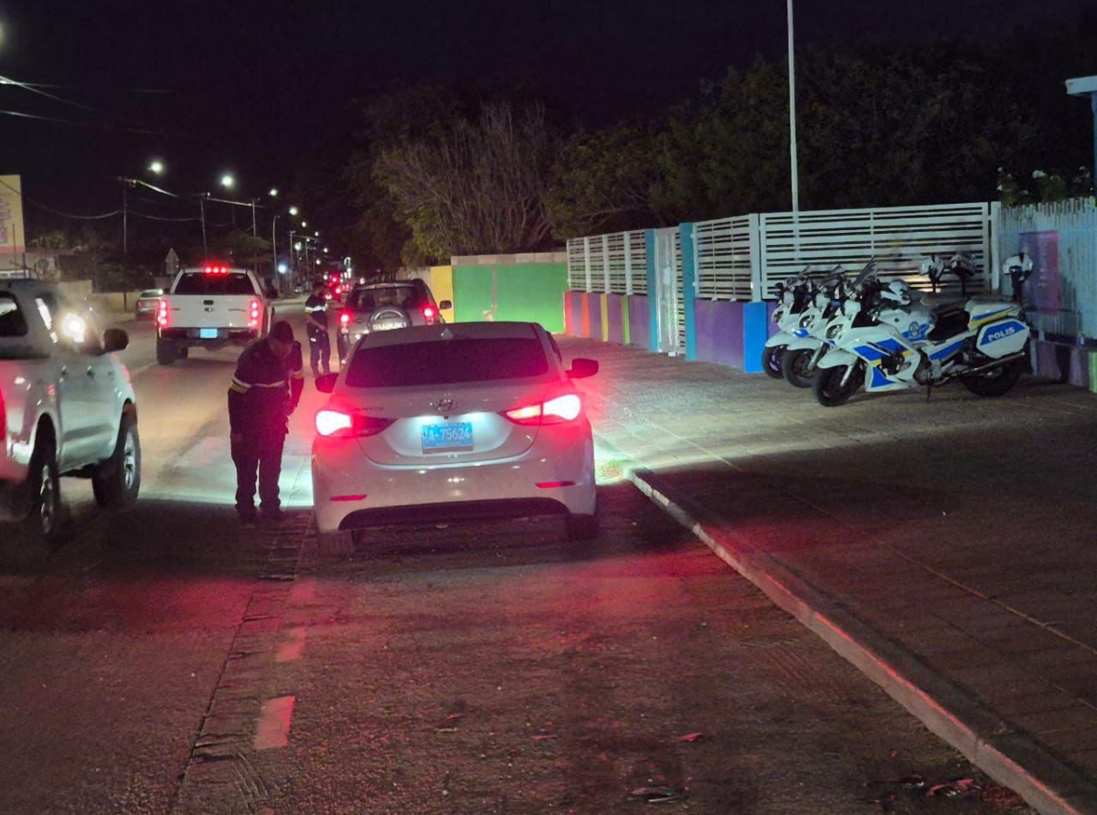 Chauffeur a dal brommer di polis y e pasahero a saca un arma di candela