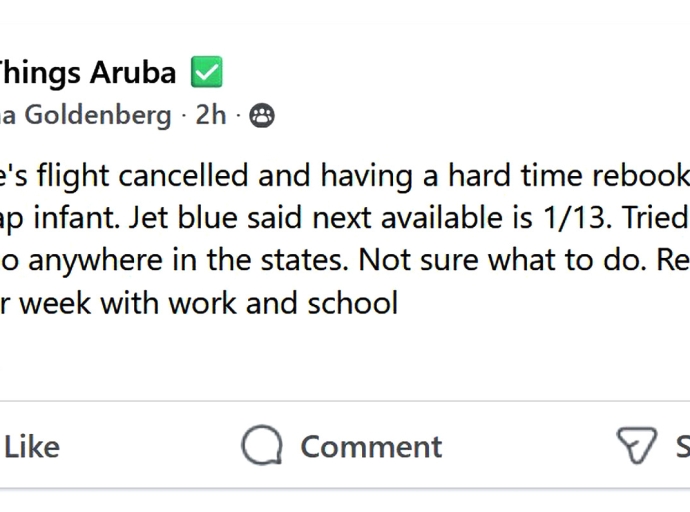 Cancelacion di vuelo preocupando hopi Turista na Aruba