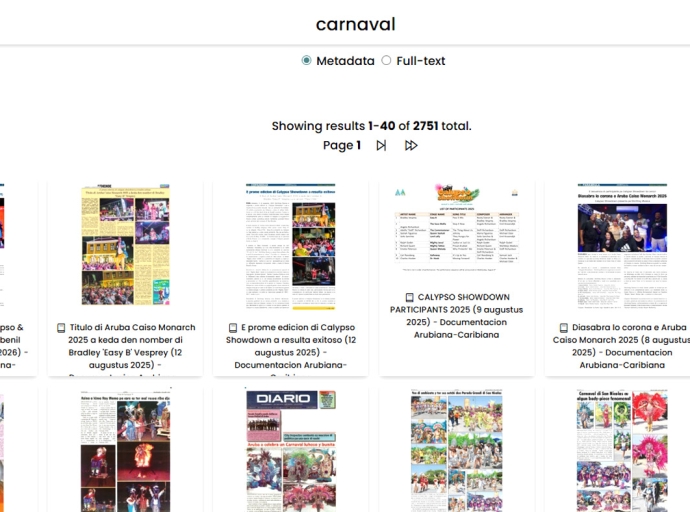 Coleccion Digital di Aruba a sobrepasa 200.000 articulo   