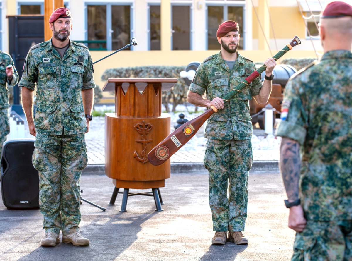 Unidad Compania di Ehercito di Ministerio di Defensa den Caribe ta haciendo su rotacion
