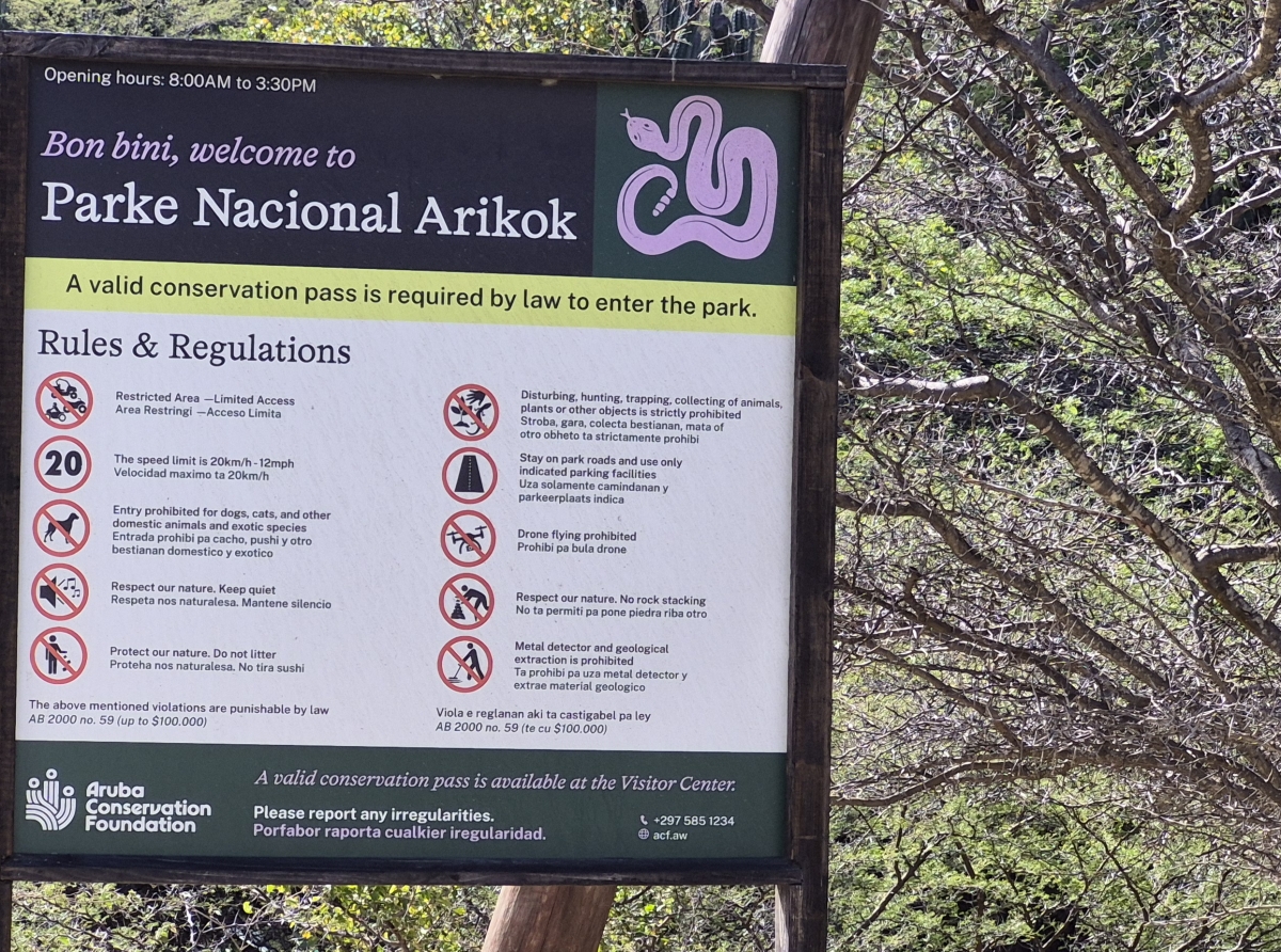 Proyecto di borchinan di direccion ta tumando lugar paden y pafo den Parke Arikok