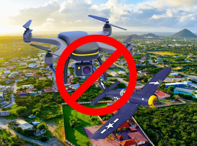 Ta prohibi uzo di drones of cualkier sorto di aeronave riba pais Aruba di 17 pa 18 di  maart 2026