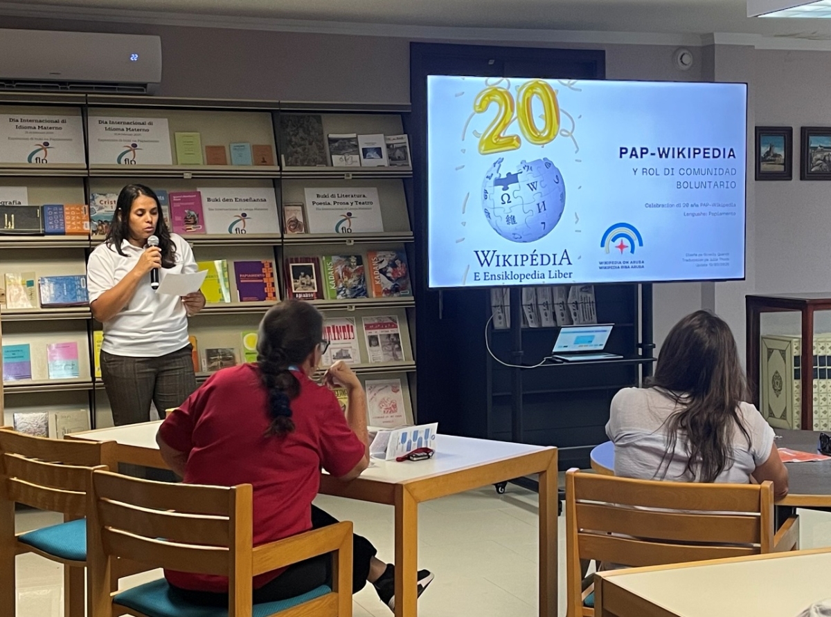 Wikipedia on Aruba ta celebra 20 aña di Papiamento/u riba plataforma digital