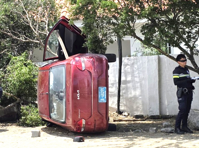 Señora adulto mayor coriendo burachi a ocasiona accident na Gasparito