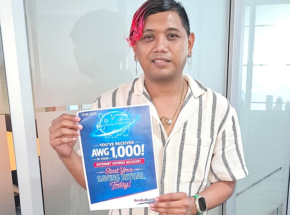 Arifin a gana mil Florin di campaña di spaar ‘The Saving Ritual’ di Aruba Bank