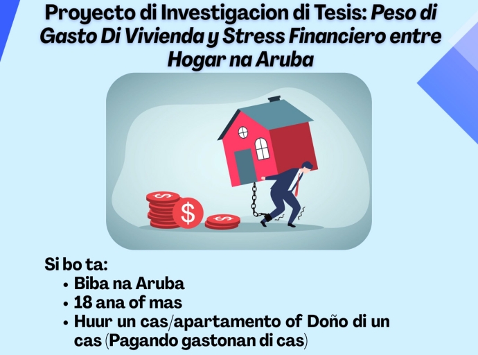 Studiante di Universidad cu encuesta riba costo di hogar y nivel di stress financiero bao famianan