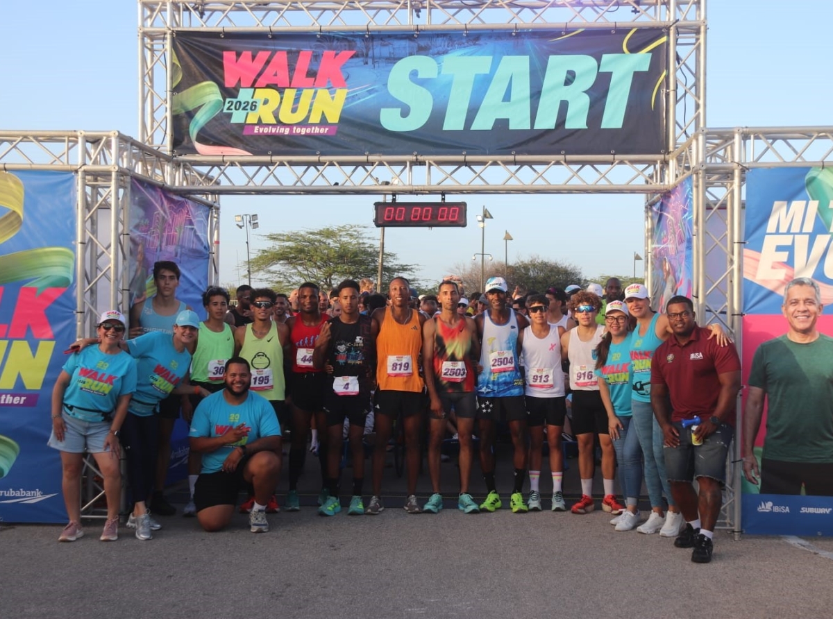 Camacuri a bira escenario di e gran final di ‘Aruba Bank Walk & Run 2026’