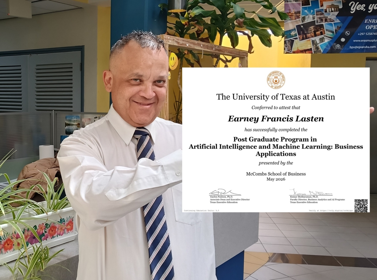 Dr. Earney F. Lasten PhD a completa cu distincion e programa di AI y Machine Learning na Universidad di Texas