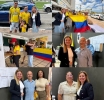 Parlamentario Jennifer Arends-Reyes a bishita centro di votacion presidencial di Colombia