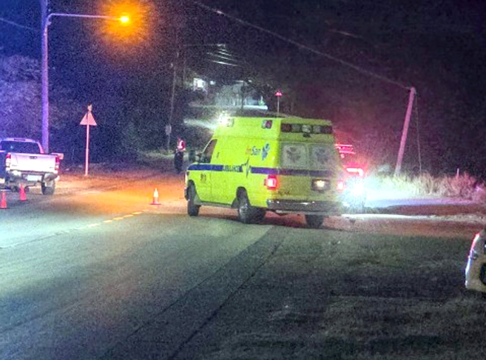Accident cu herido riba caminda di Santa Cruz