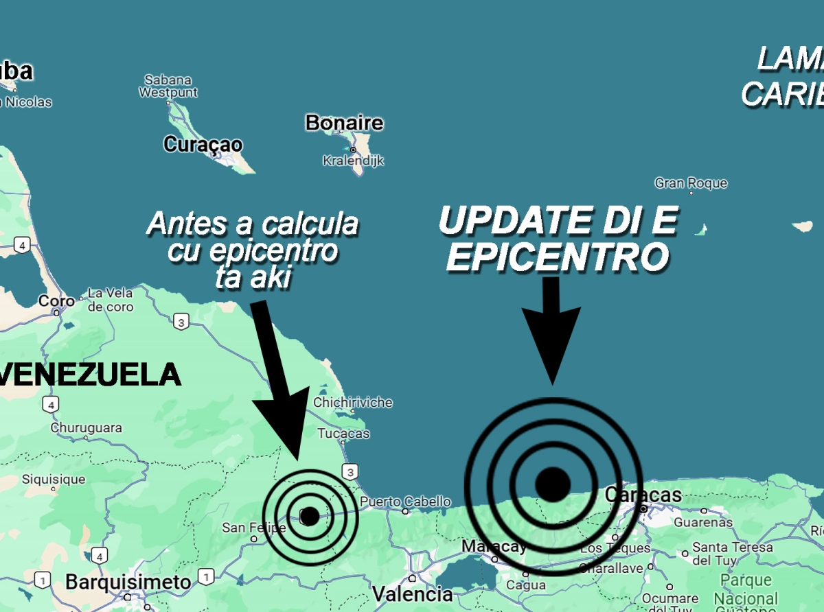 USGS a duna update di e localidad nobo di epicentro di temblor devastador di Venezuela