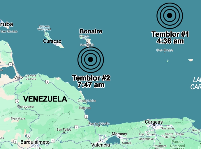 Dos temblor registra Diadomingo den cercania di Bonaire