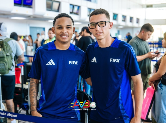 Terrence Tromp y Darvin Haseth na caminda pa CFU U-14 Challenge Series 2026