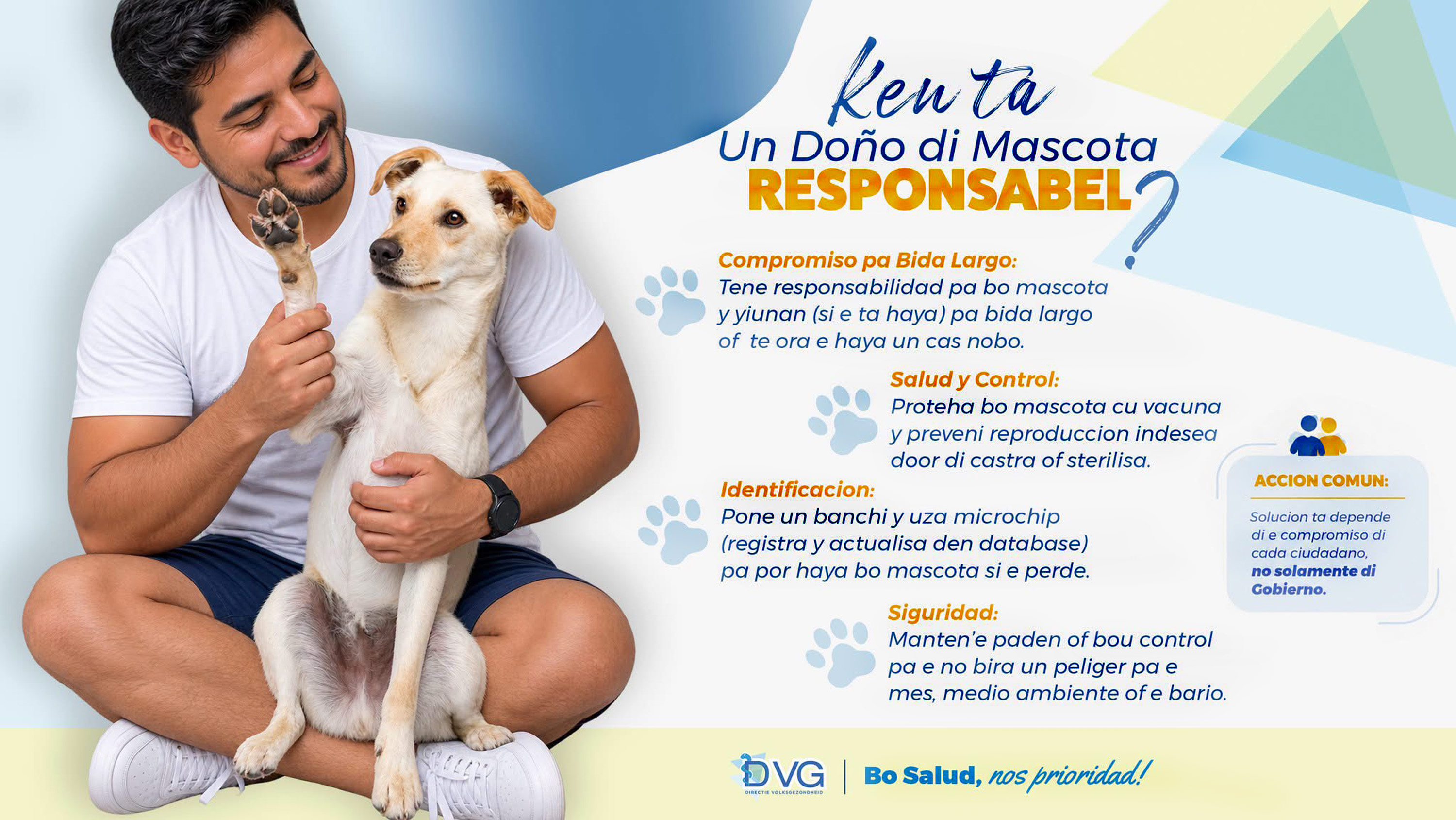 Ministerio di Salubridad hunto cu DVG ta promove campaña 'No Mas Sufrimento, Mas Doño di Mascota Responsabel´