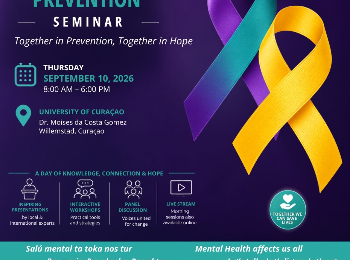 DCMH ta organisa seminario regional na Corsou tocante prevencion y conscientisacion di suicidio