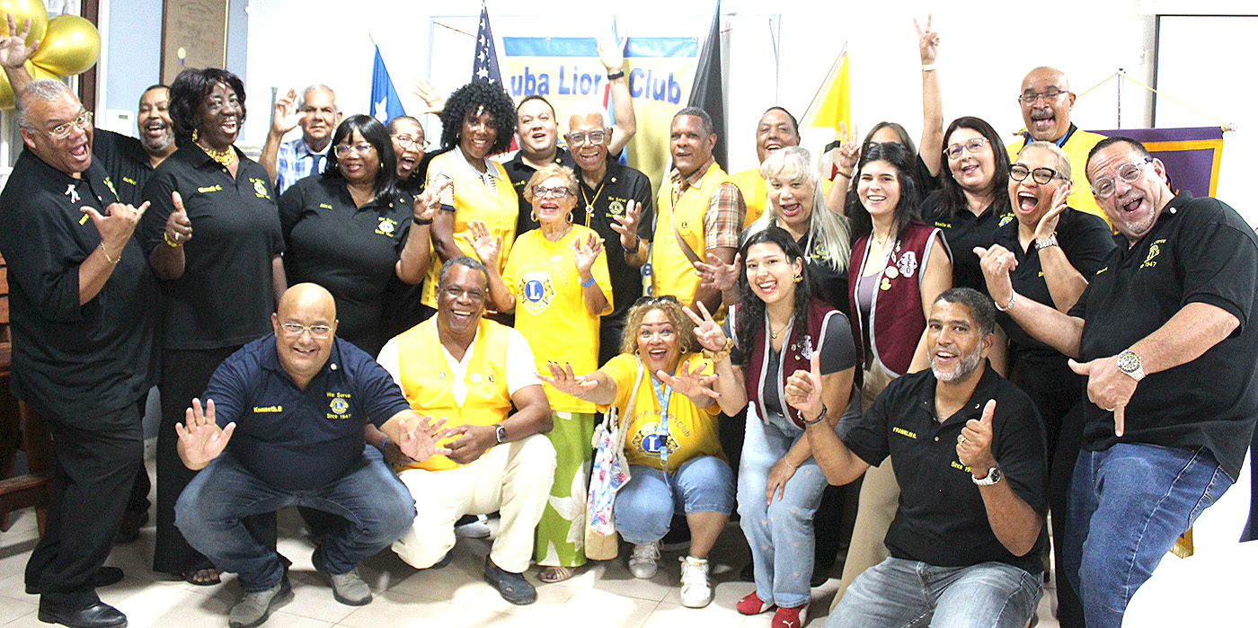Aruba Lions Club a ricibi delegacion di un club di Boston