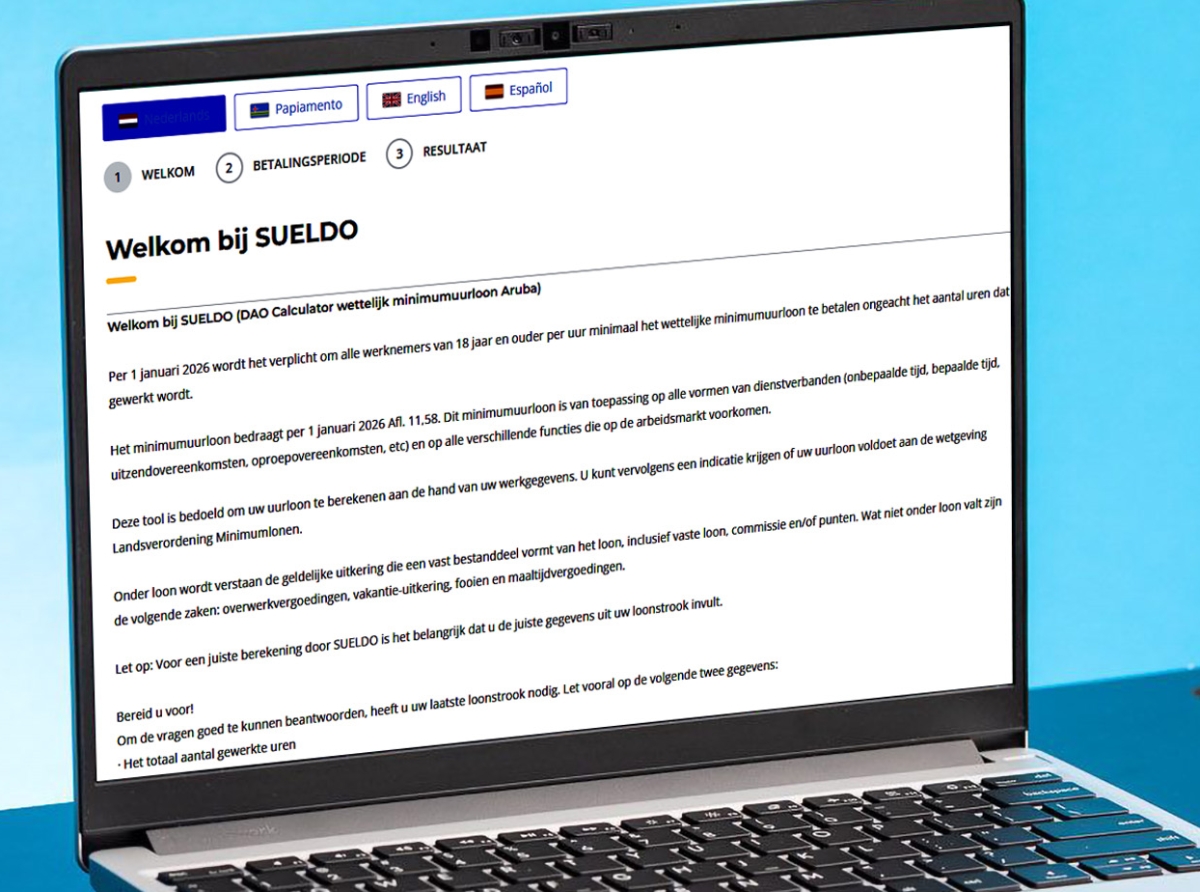 E ‘Sueldo App’ awo disponibel den cuater idioma pa facilita calculo di salario minimo