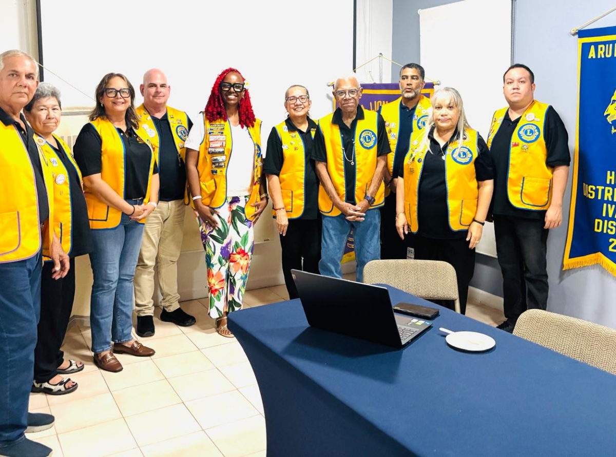 Aruba Lions Club a ricibi bishita di Lion Ty’East Alleyne-Bobb di Lions Club di Brooklyn y Queens N.Y.