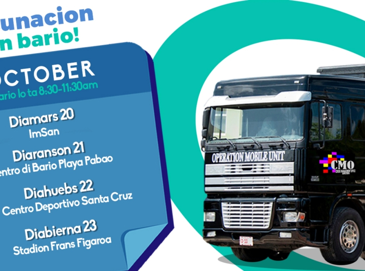 Bus di vacunacion contra influenza lo bay ta den diferente bario