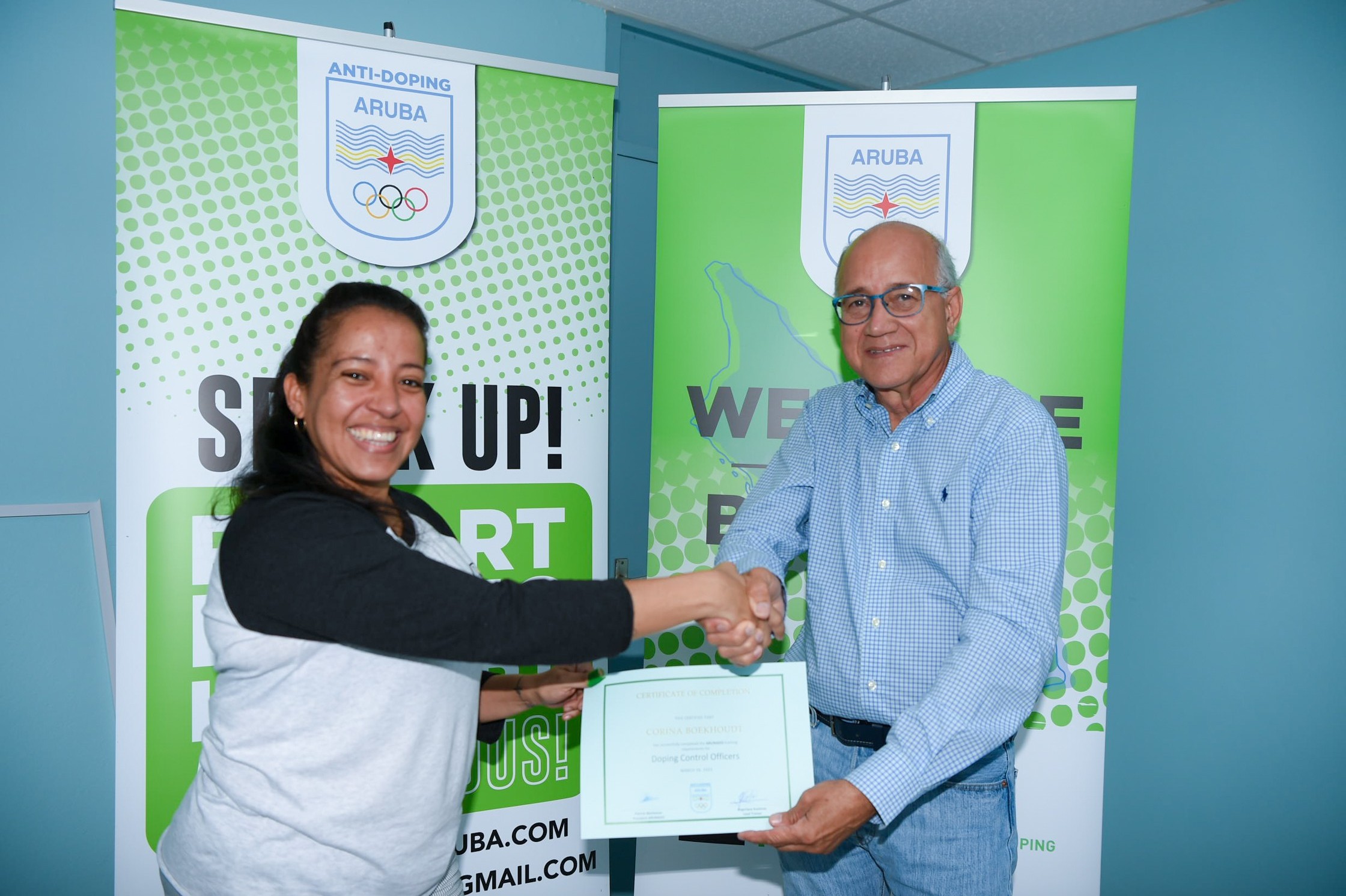 Aruba awor tin 5 ‘Doping Control Officer’ nobo pa Comision Arunado